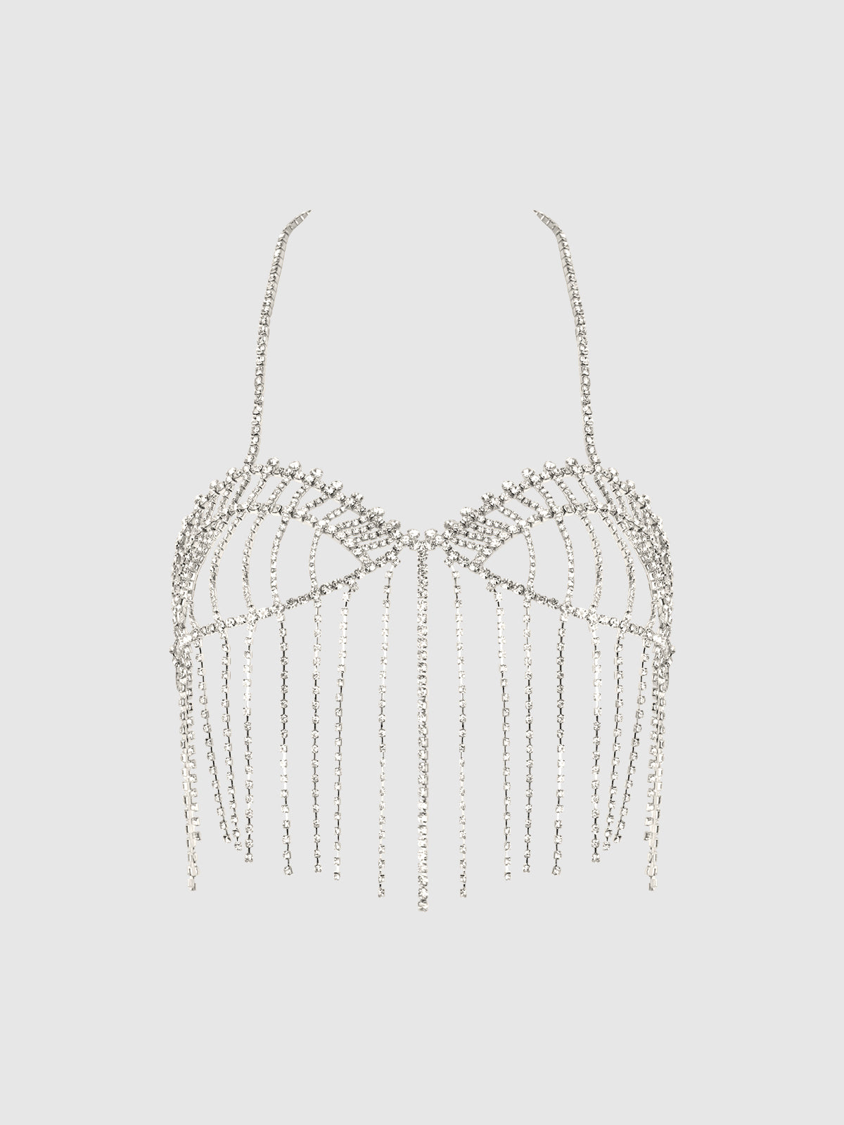 RHINESTONE FRINGE CROPPED CAMI TOP