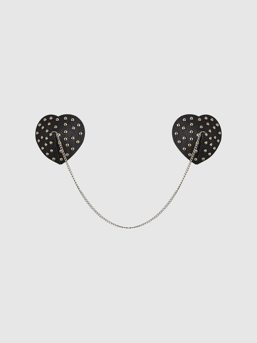 Bellvian™ Studded & Chain Draped Leather-Like Heart Pasties