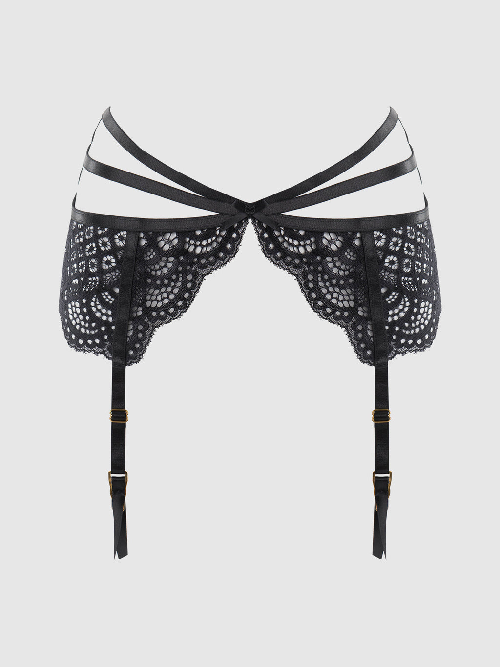 Felicia Leopard Mesh & Lace Bra, Garter & G-String Set