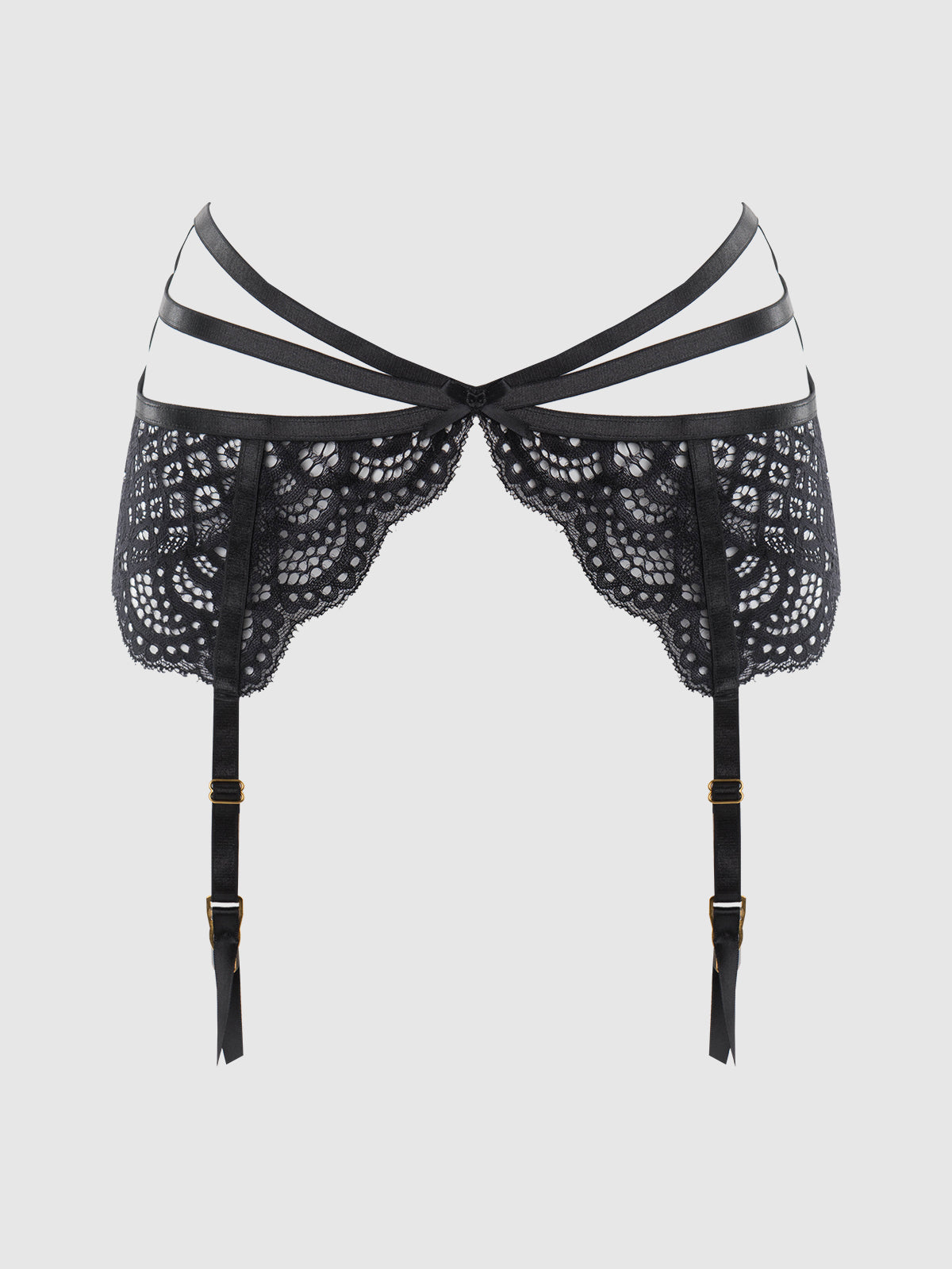 Felicia Leopard Mesh & Lace Bra, Garter & G-String Set