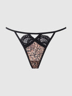 Felicia Leopard Mesh & Lace Bra, Garter & G-String Set