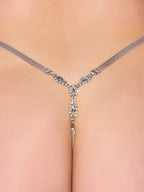 Eden Embroidered Lace Satin Cups Bra & G-String Set Grey