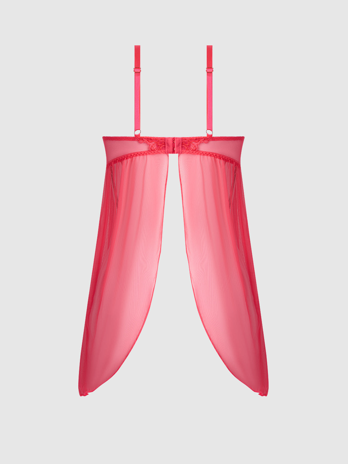 Eden Embroidered Lace Babydoll Coral