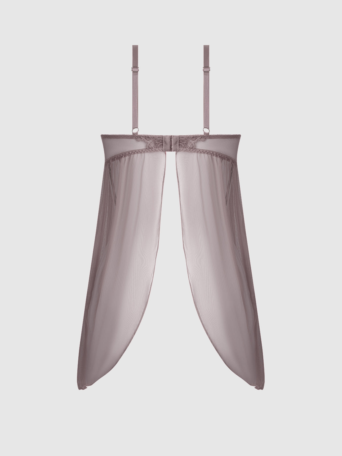 Eden Embroidered Lace Babydoll Grey