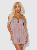 Eden Embroidered Lace Babydoll Grey
