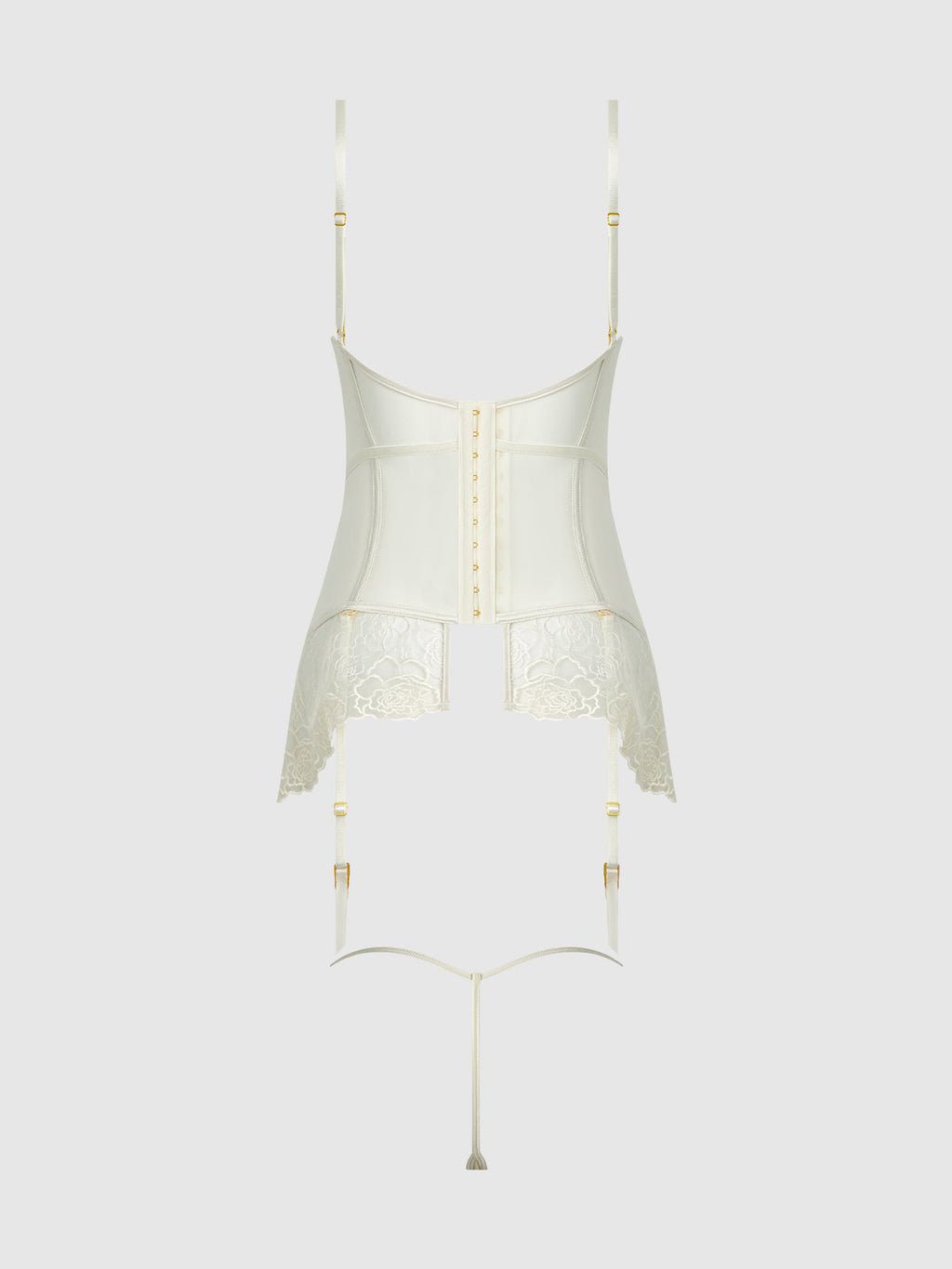 Bellvian™ Rosalie Satin & Embroidered Lace Chemise & G-String Set