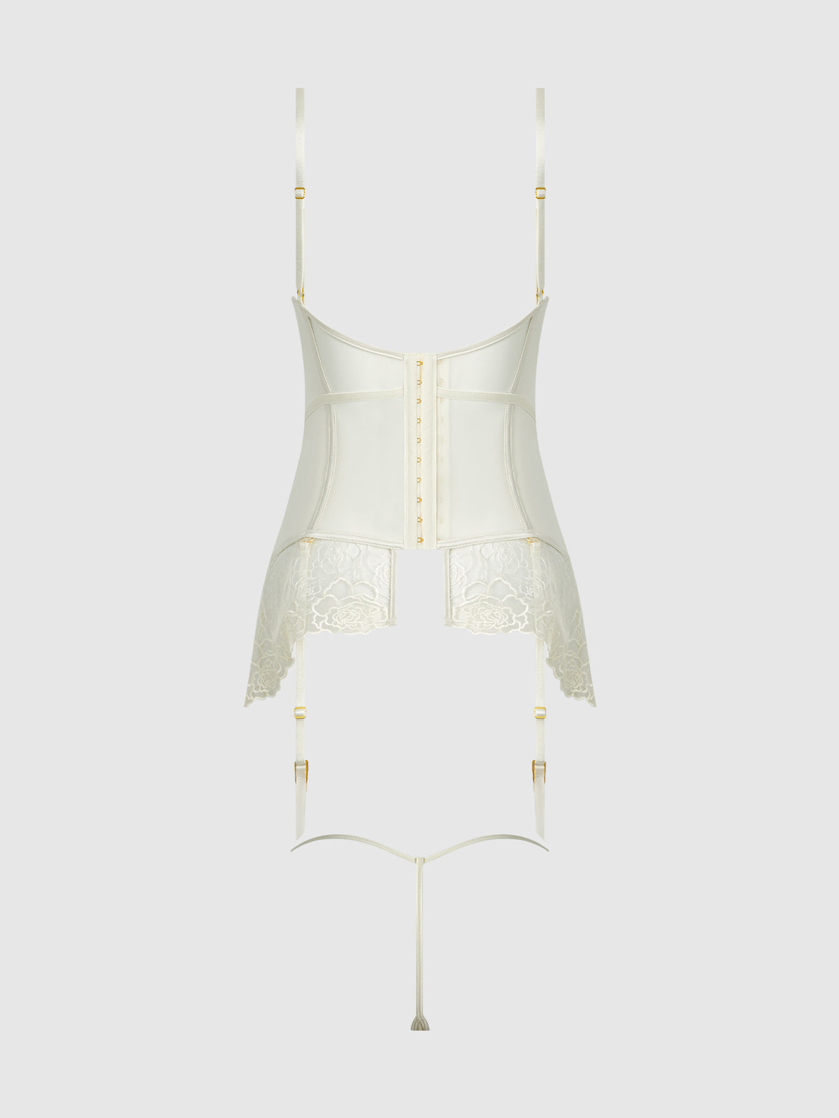 Bellvian™ Rosalie Satin & Embroidered Lace Chemise & G-String Set