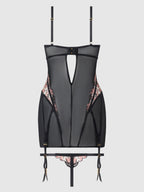 Bellvian™ Nova Blacklight Lace Chemise & Thong Set