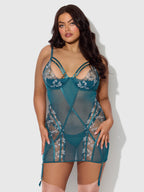 Bellvian™ Nova Blacklight Lace Chemise & Thong Set