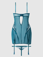 Bellvian™ Nova Blacklight Lace Chemise & Thong Set