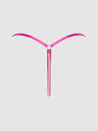 Bellvian™ Nova Blacklight Lace Crotchless Pearl G-String