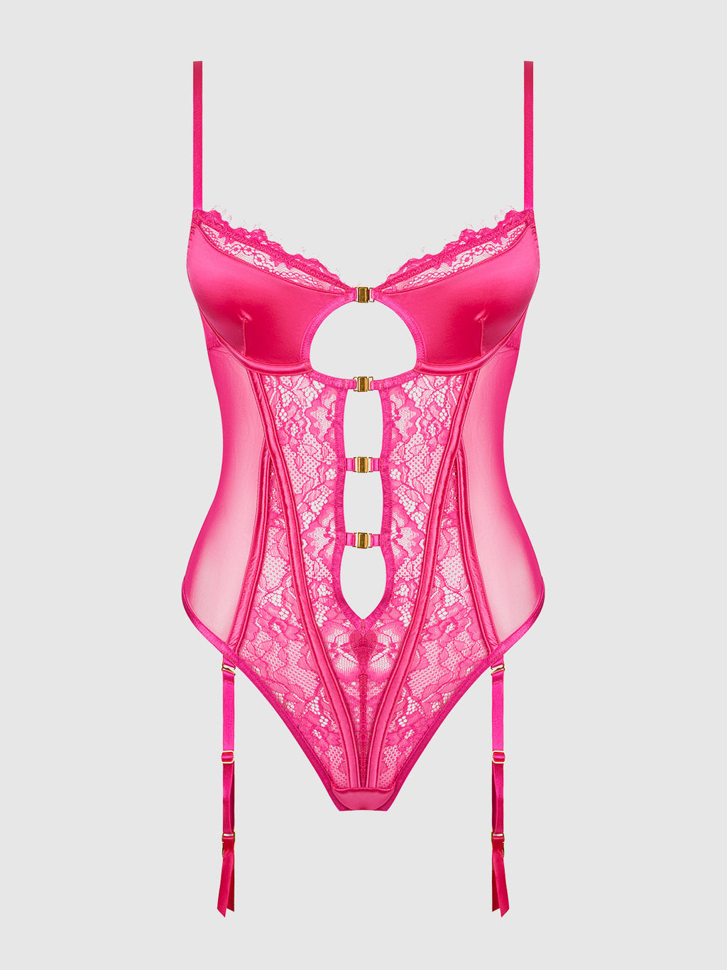 ISSADORA LACE & OIL SLICK OPENABLE FRONT TEDDY