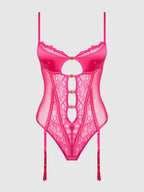 ISSADORA LACE & OIL SLICK OPENABLE FRONT TEDDY