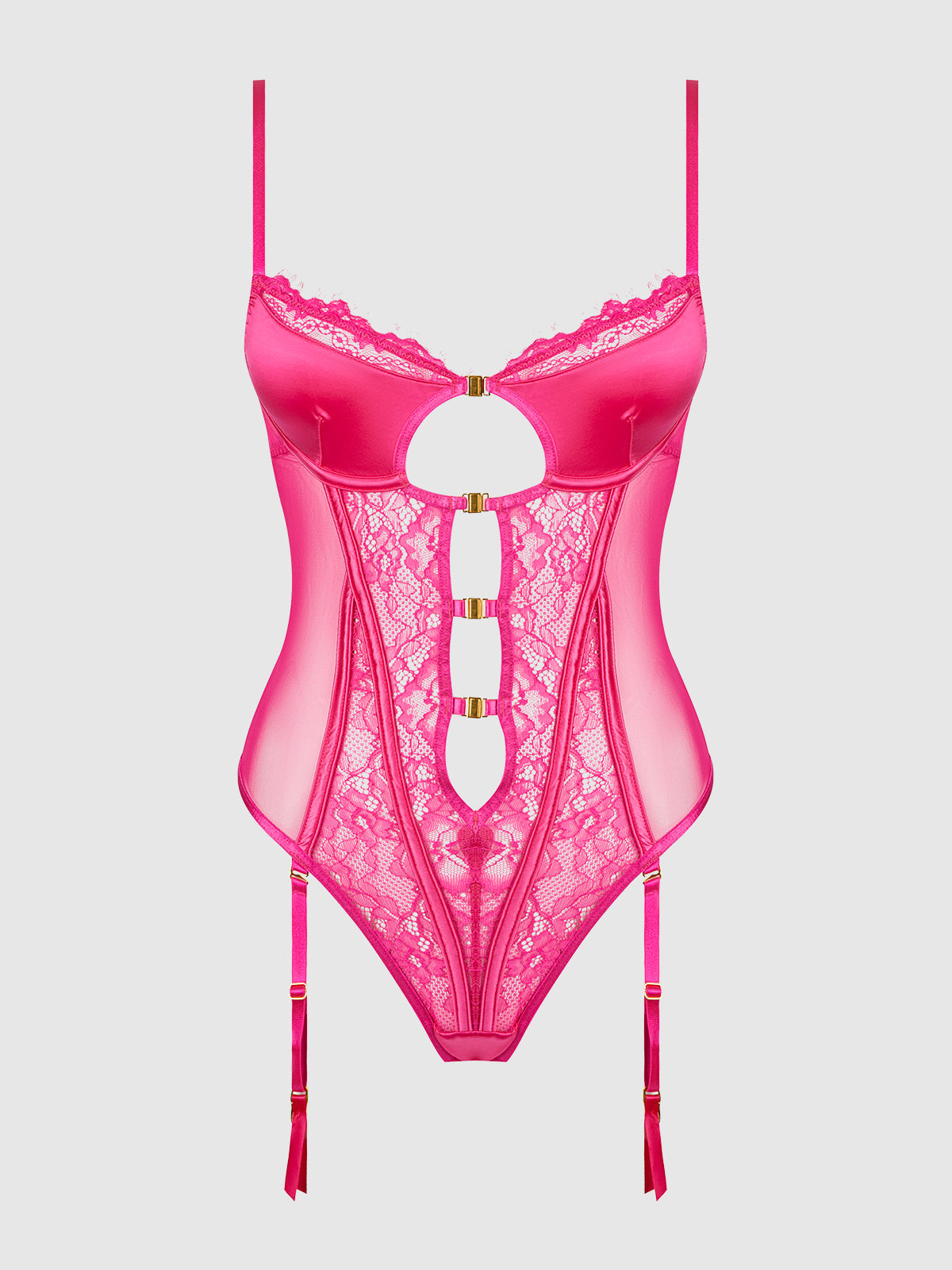 ISSADORA LACE & OIL SLICK OPENABLE FRONT TEDDY