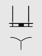 EVE SATIN & CHAIN OPEN CUP BRA & G-STRING SET