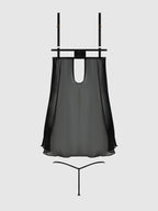 EVE LACE, CHAIN & MESH OPEN CUP BABYDOLL & G-STRING SET