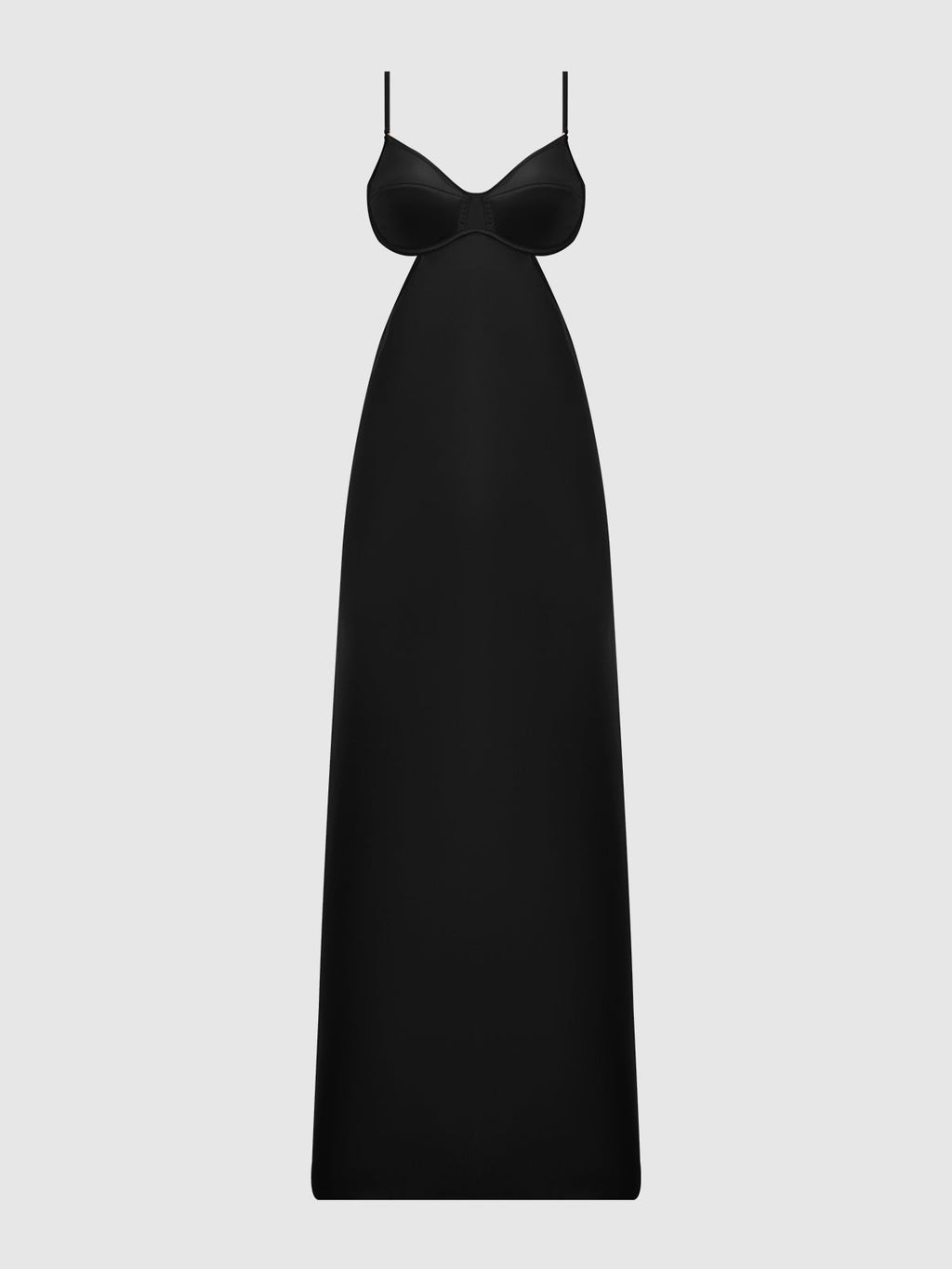 Brigeta Satin Mono Wire Long Gown Black