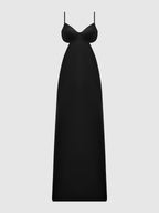 Brigeta Satin Mono Wire Long Gown Black