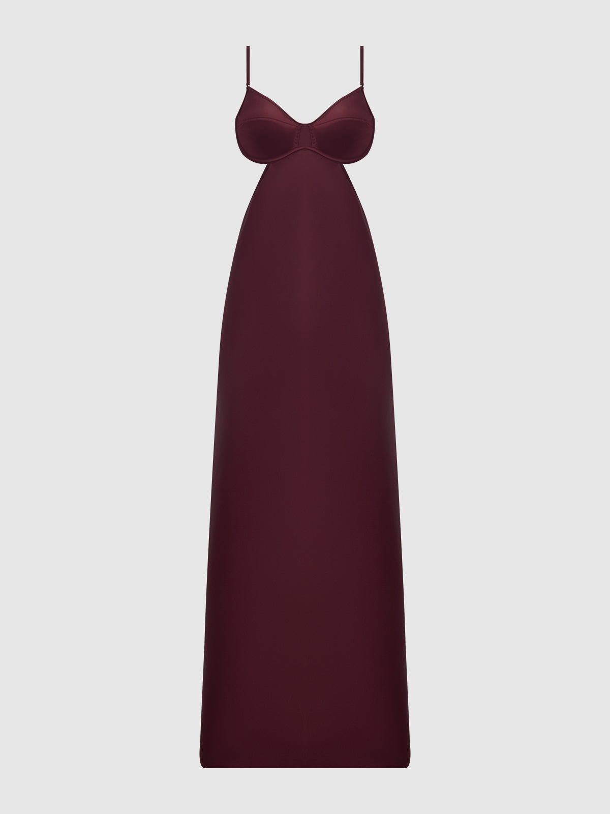 Brigeta Satin Mono Wire Long Gown Burgundy