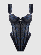 Bellvian™ Mia Embroidered Mesh & Ruffle Teddy