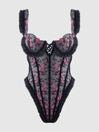 Bellvian™ Mia Embroidered Mesh & Ruffle Teddy