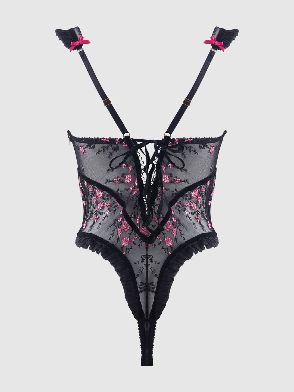 Bellvian™ Mia Embroidered Mesh & Ruffle Teddy