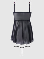 Bellvian™ Mia Embroidered Mesh Drop Waist Babydoll & G-string Set