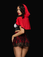 Lil Red Bustier, Skirt & Hood Set Lingerie Costume