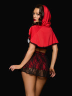 Lil Red Bustier, Skirt & Hood Set Lingerie Costume
