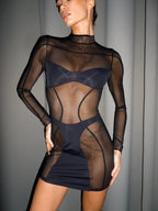 LacyNighty™ Dress Bomie Mesh Black