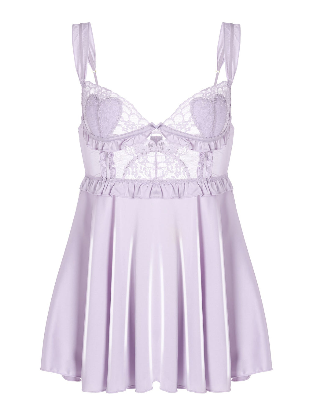 Bellvian™ Purple Soft Satin Slip Dress - 2 pcs set