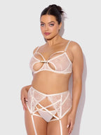 Bellvian™ Rosalie Lace Open-Cup Bra, Garter & G-String Set