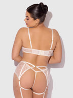 Bellvian™ Rosalie Lace Open-Cup Bra, Garter & G-String Set