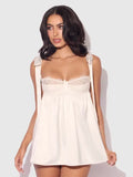 Bellvian™ Rosalie Bridal Satin and Lace Babydoll Set