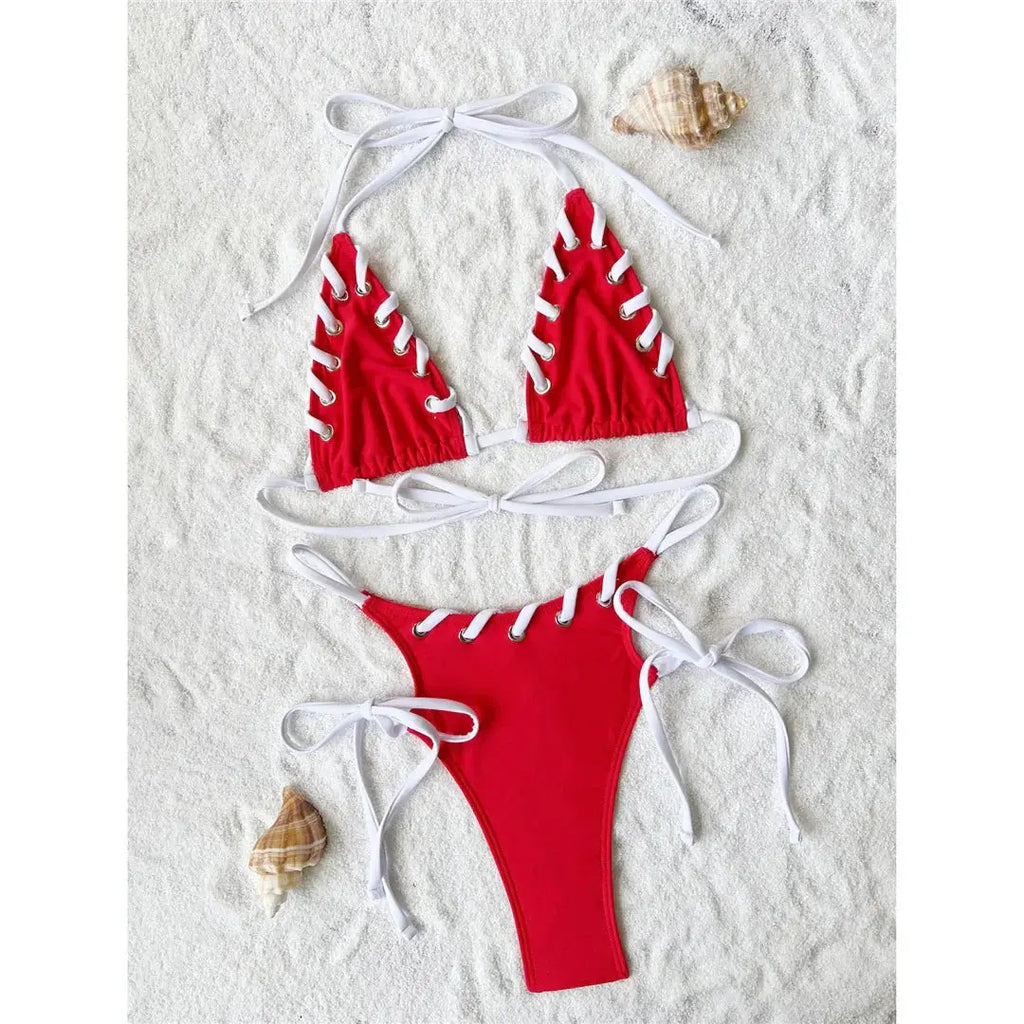 Crimson Ripple Bikini