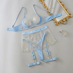 Blue Lace Elegance Lingerie Set