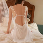 Lacynighty Deep V Ice Silk Nightdress