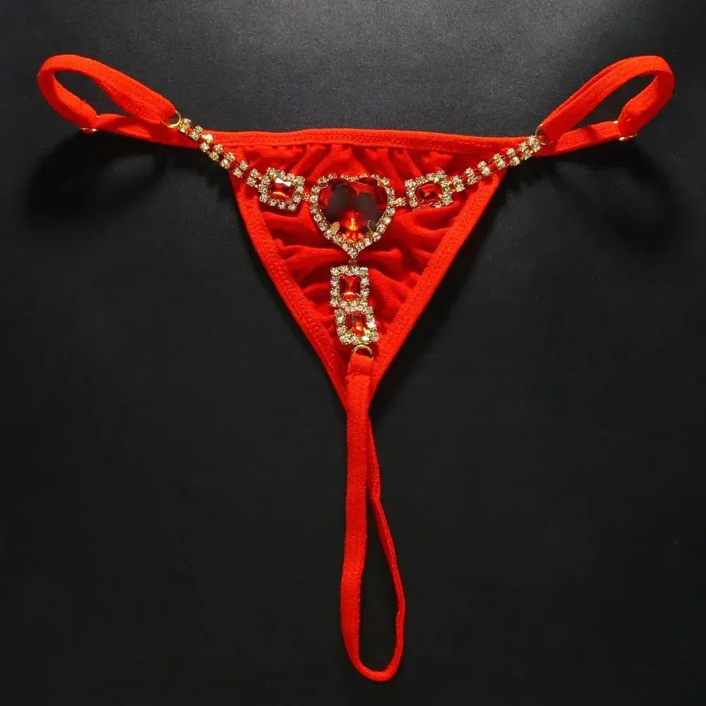 Bellvian™ Red Crystal Heart Thong