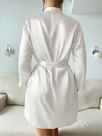Bellvian™ Sleek Satin Long Sleeve Robe