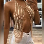 Bellvian™ Little Do You Know Pearl Tank Top - Body Jewelry