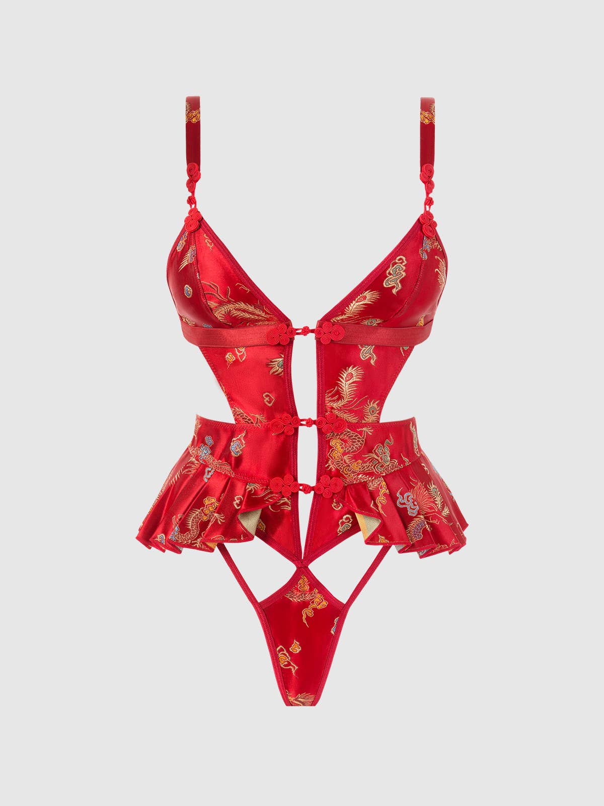 Dragon Satin Skirted Teddy