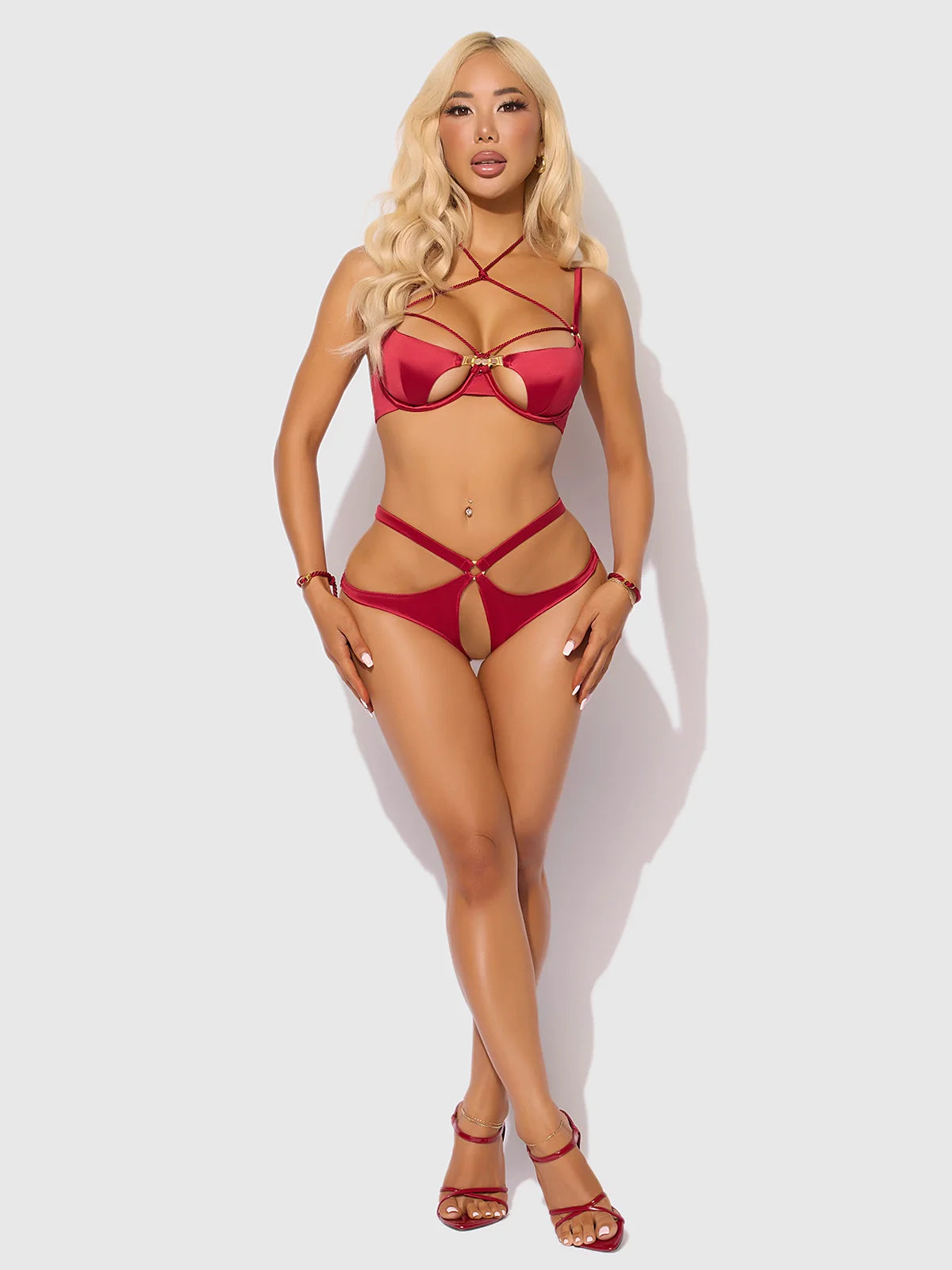 Iryna Silky Micro & Rope Crotchless & Hand Cuff Hipster