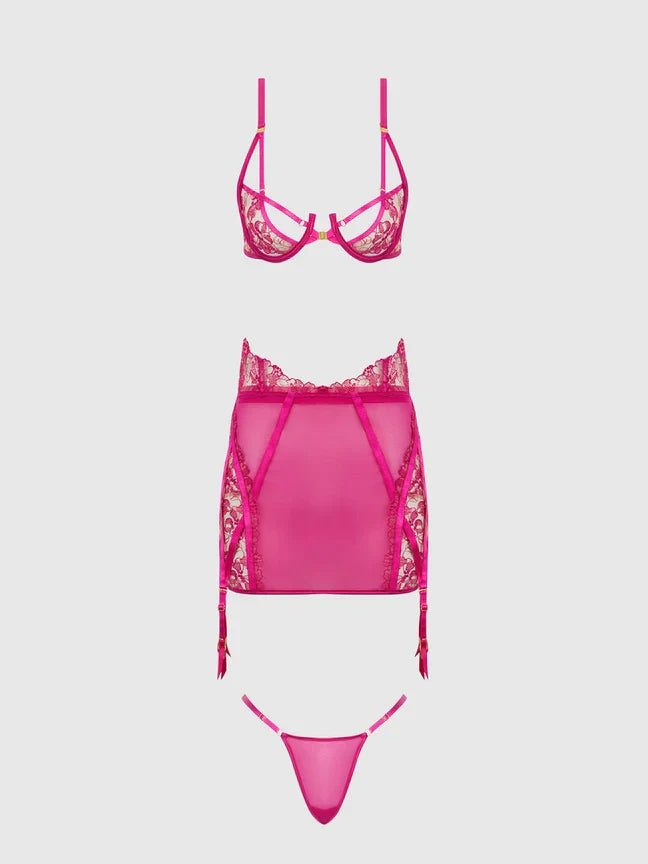 Bellvian™ Nova Pink 3pc Lingerie Set