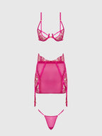 Bellvian™ Nova Pink 3pc Lingerie Set