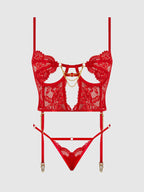 Cecily Lace & Chain Bustier & Backless Hipster Set