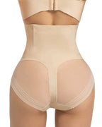 Bellvian beige butt lift high waist shapewear with tummy flattening compression and seamless sculpting support, designed for curvy silhouette enhancement, invisible shaping and body contour smoothing in the UK