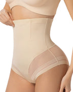 Bellvian beige high waist tummy control shapewear panty with seamless body sculpting compression and waist slimming support, designed for stomach flattening, invisible shaping under dresses and hourglass contour enhancement for women in the UK