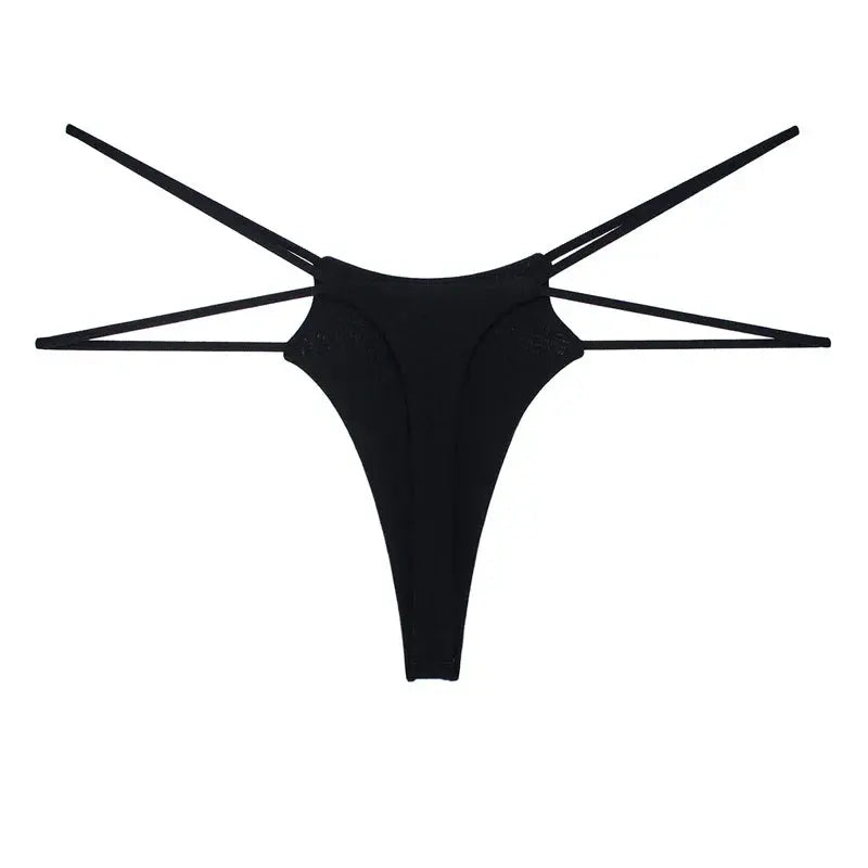 Bellvian™ black double strap thong panties with a timeless minimalist design and flattering fit, offering sexy lingerie for women who value elegance, comfort and confidence, ideal for romantic nights, anniversary celebrations, honeymoon lingerie collections and luxury intimate wear gifts for wives, girlfriends or special partners.