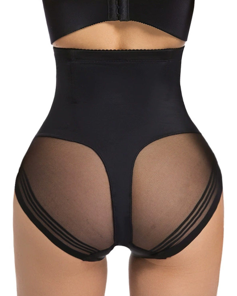 Bellvian black high waist butt lift shapewear with seamless tummy control compression and sculpting body contour support, designed for curvy body shaping and invisible smoothing under dresses in the UK