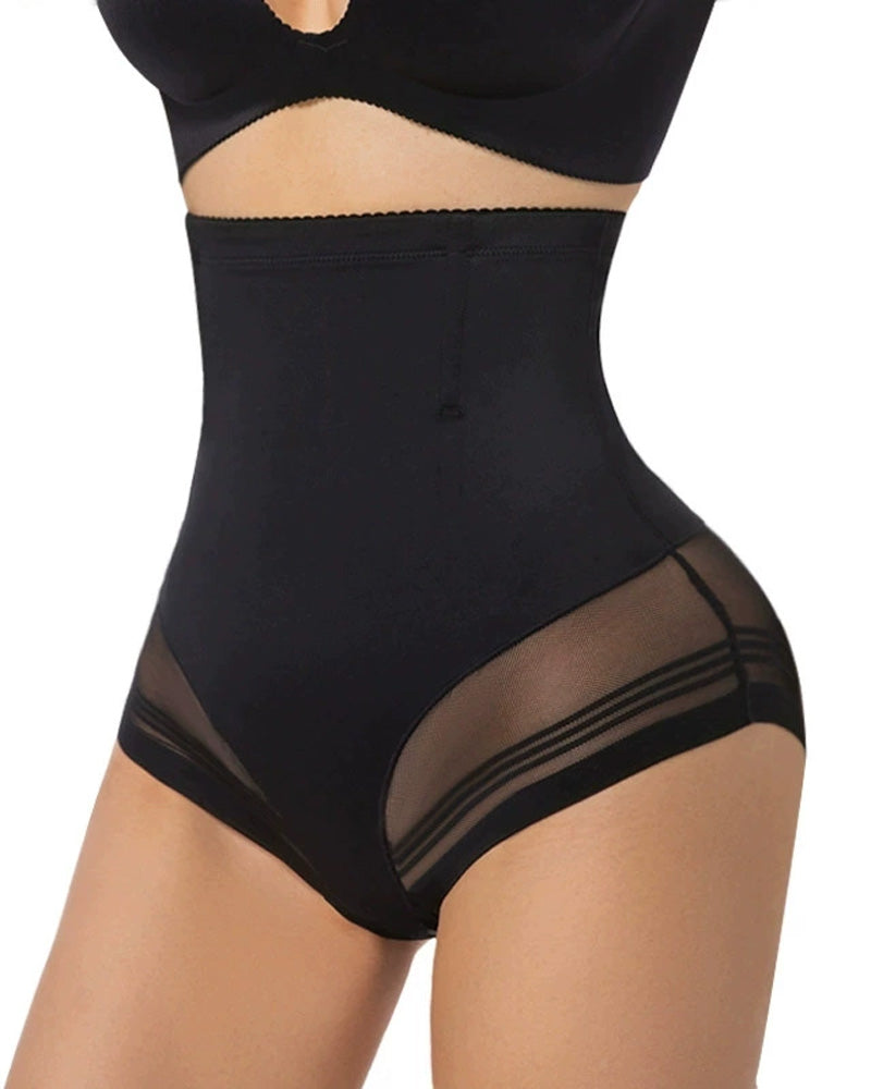 Bellvian black hourglass tummy control shaper with high waist compression and seamless sculpting support, designed for waist reduction, body contour shaping and invisible slimming under tight outfits in the UK